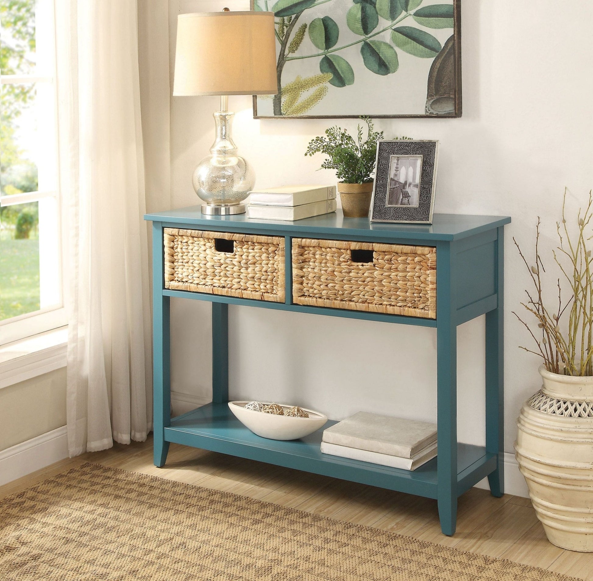 ACME Flavius Console Table in Teal 90266 - Groovy Boardz