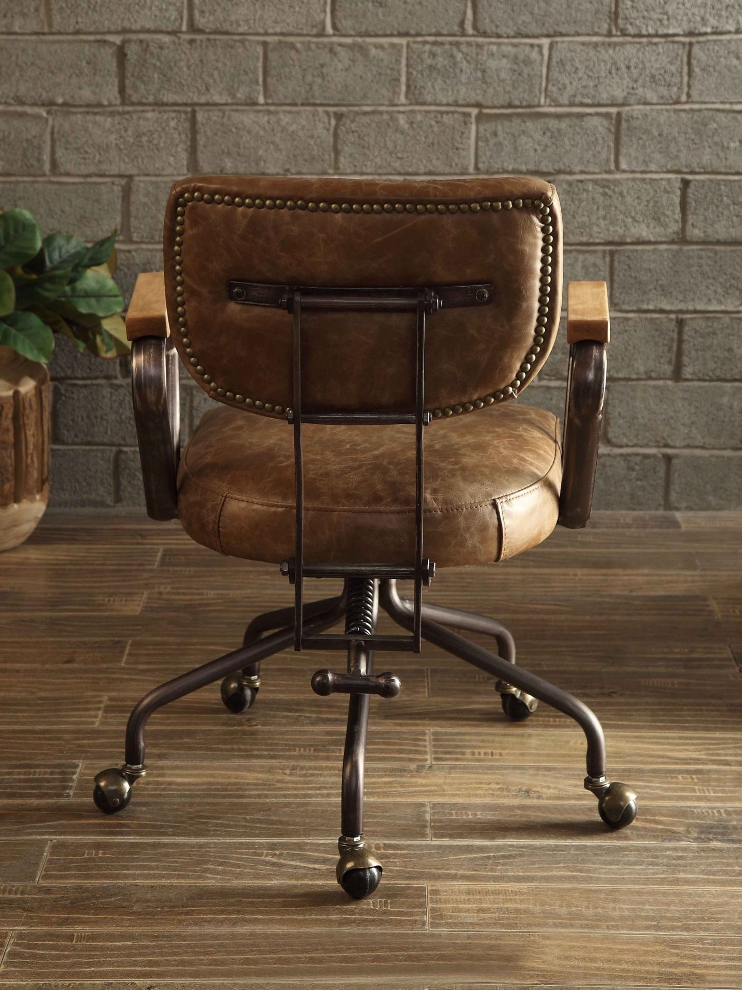 ACME Hallie Office Chair in Vintage Whiskey Top Grain Leather 92410 - Groovy Boardz