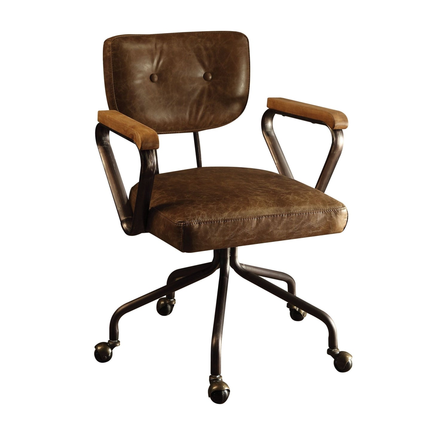 ACME Hallie Office Chair in Vintage Whiskey Top Grain Leather 92410 - Groovy Boardz