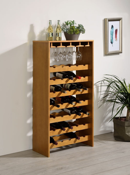 ACME Hanzi Wine Cabinet, Oak Finish 97838 - Groovy Boardz