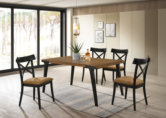 ACME Hillary Dining Table, Walnut & Black Finish DN02305 - Groovy Boardz