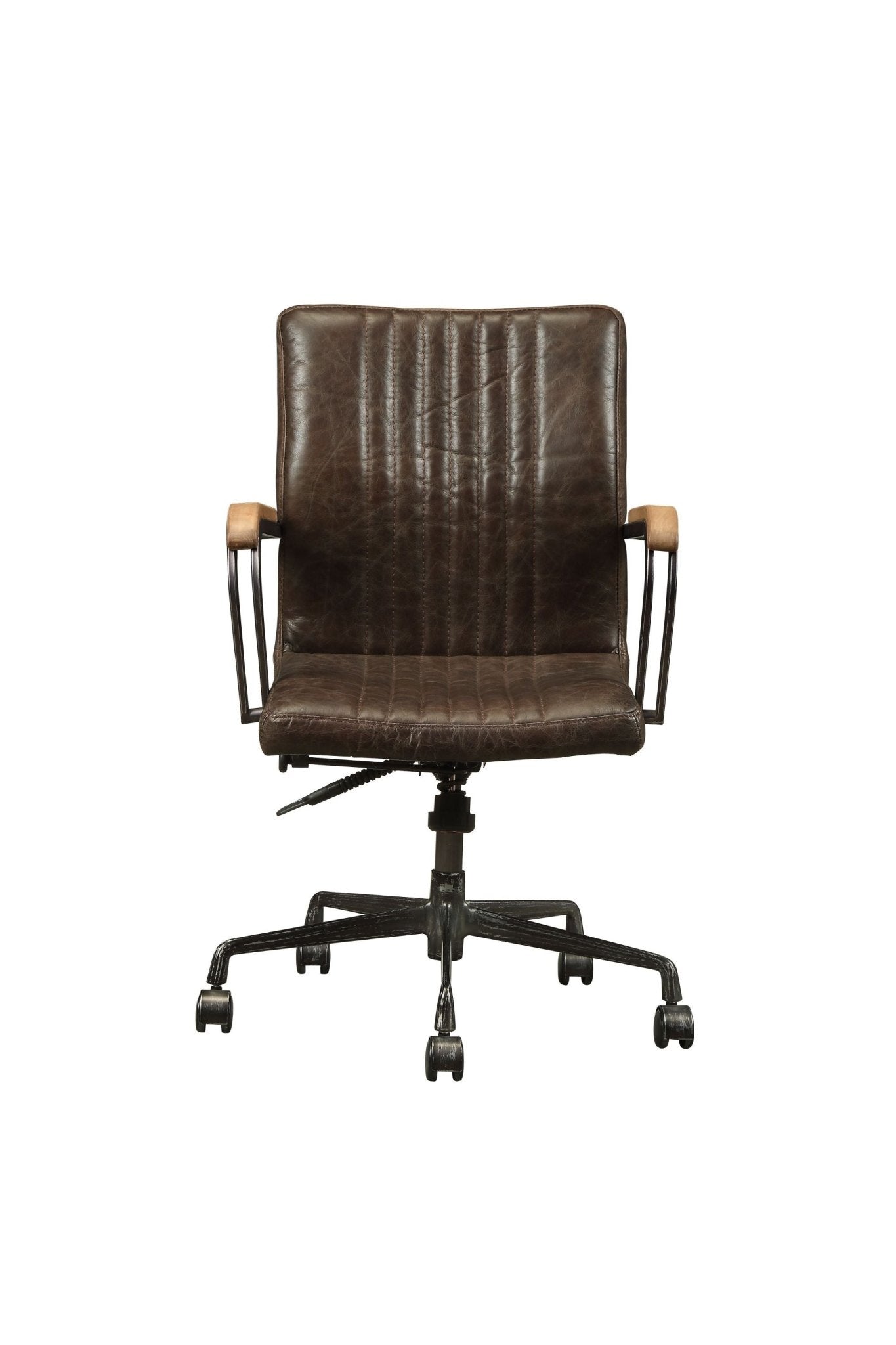 ACME Joslin Office Chair in Distress Chocolate Top Grain Leather 92028 - Groovy Boardz