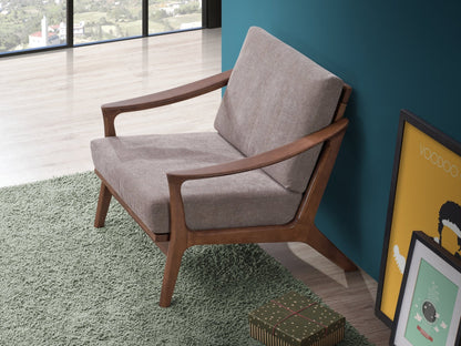 ACME Lide Accent Chair, Light Brown Fabric & Brown Finish AC02378 - Groovy Boardz