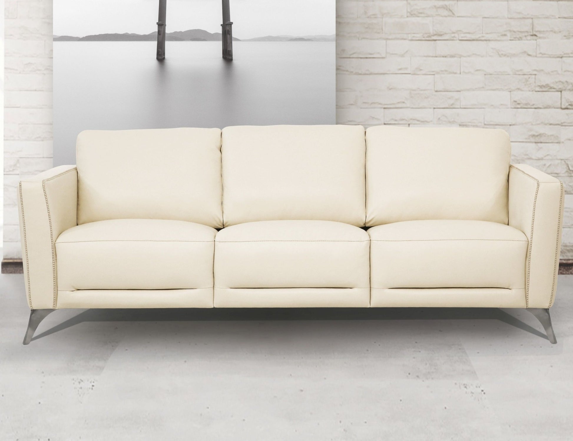 ACME Malaga Sofa, Cream Leather 55005 - Groovy Boardz