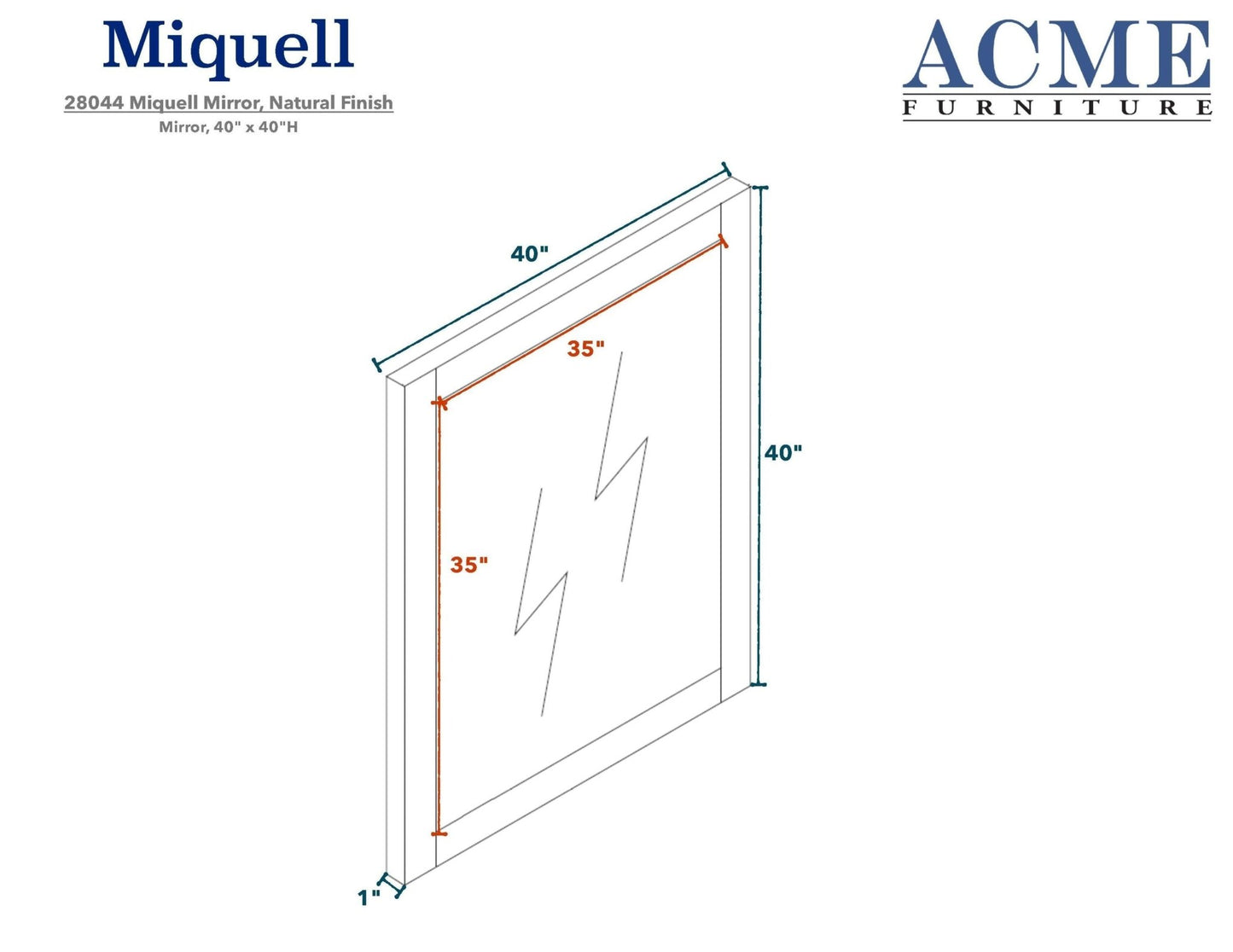 ACME Miquell Mirror, Natural 28044 - Groovy Boardz