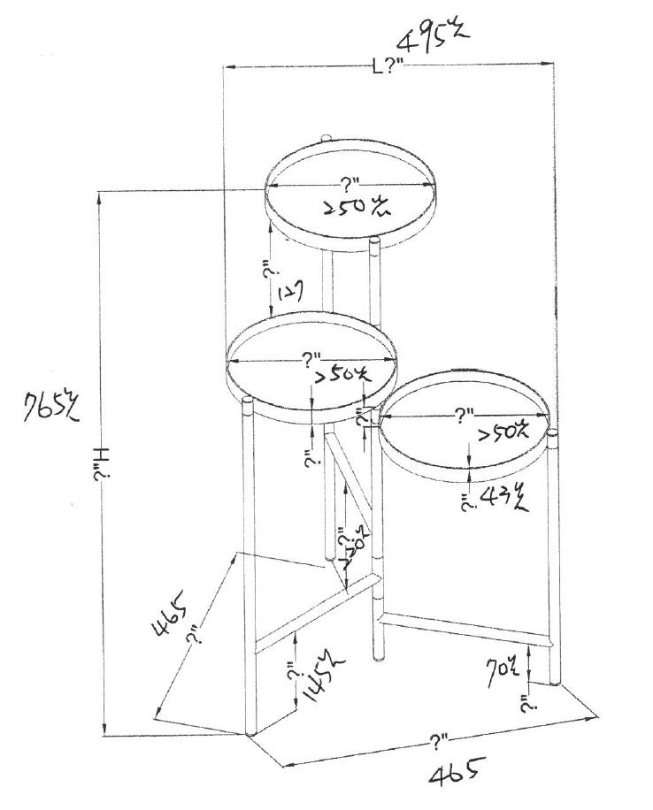 ACME Namid Plant Stand, _ & Black 97799 - Groovy Boardz