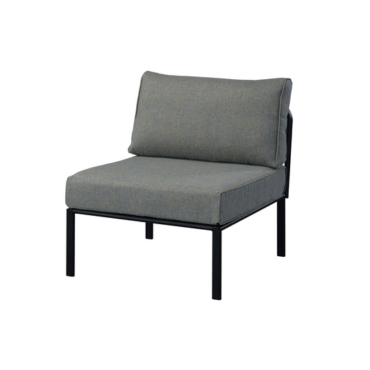 ACME Rajni Patio-Armless Chair, Gray Fabric & Black Finish OT01762 - Groovy Boardz