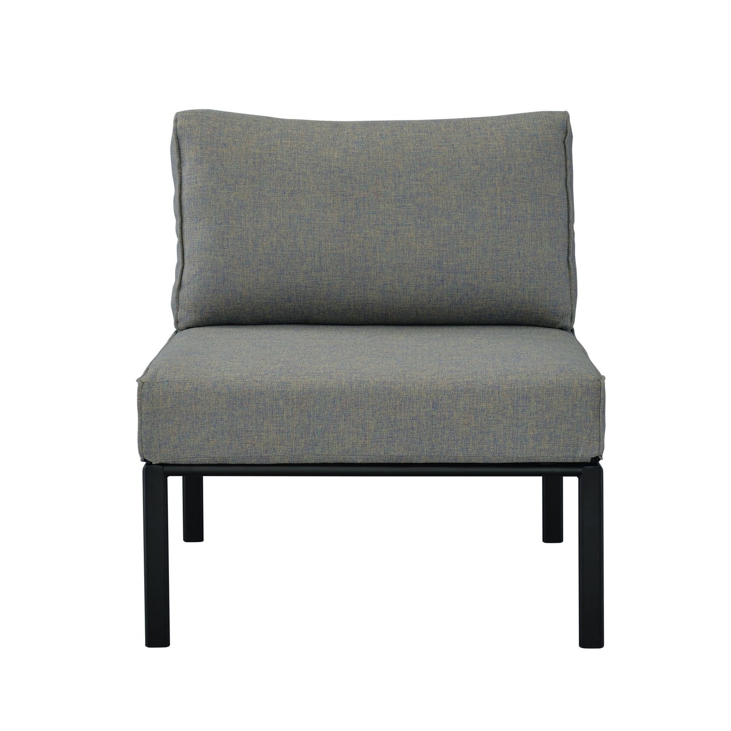 ACME Rajni Patio-Armless Chair, Gray Fabric & Black Finish OT01762 - Groovy Boardz