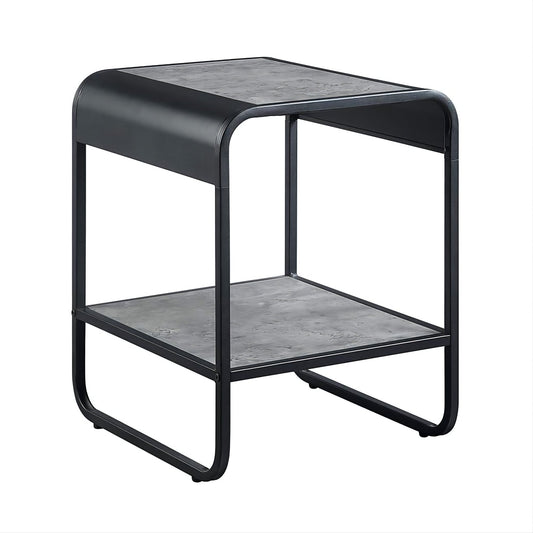 ACME Raziela End Table, Concrete Gray & Black Finish LV01146 - Groovy Boardz