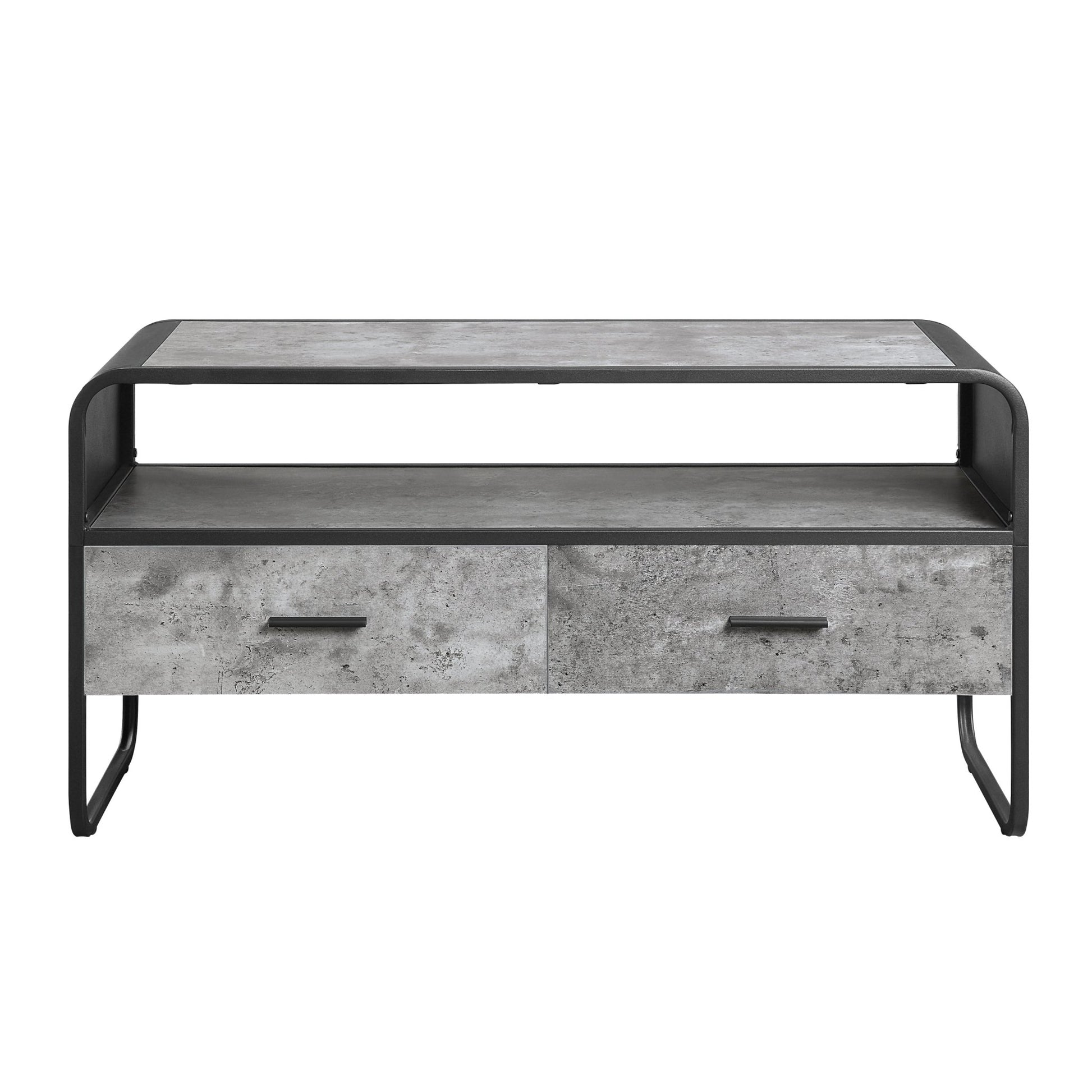 ACME Raziela TV Stand, Concrete Gray & Black Finish LV01143 - Groovy Boardz