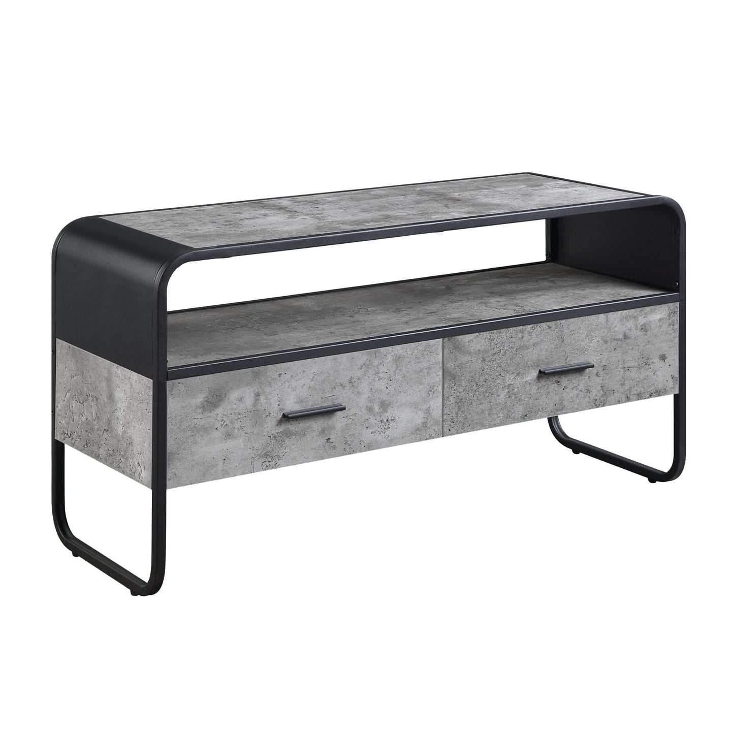 ACME Raziela TV Stand, Concrete Gray & Black Finish LV01143 - Groovy Boardz