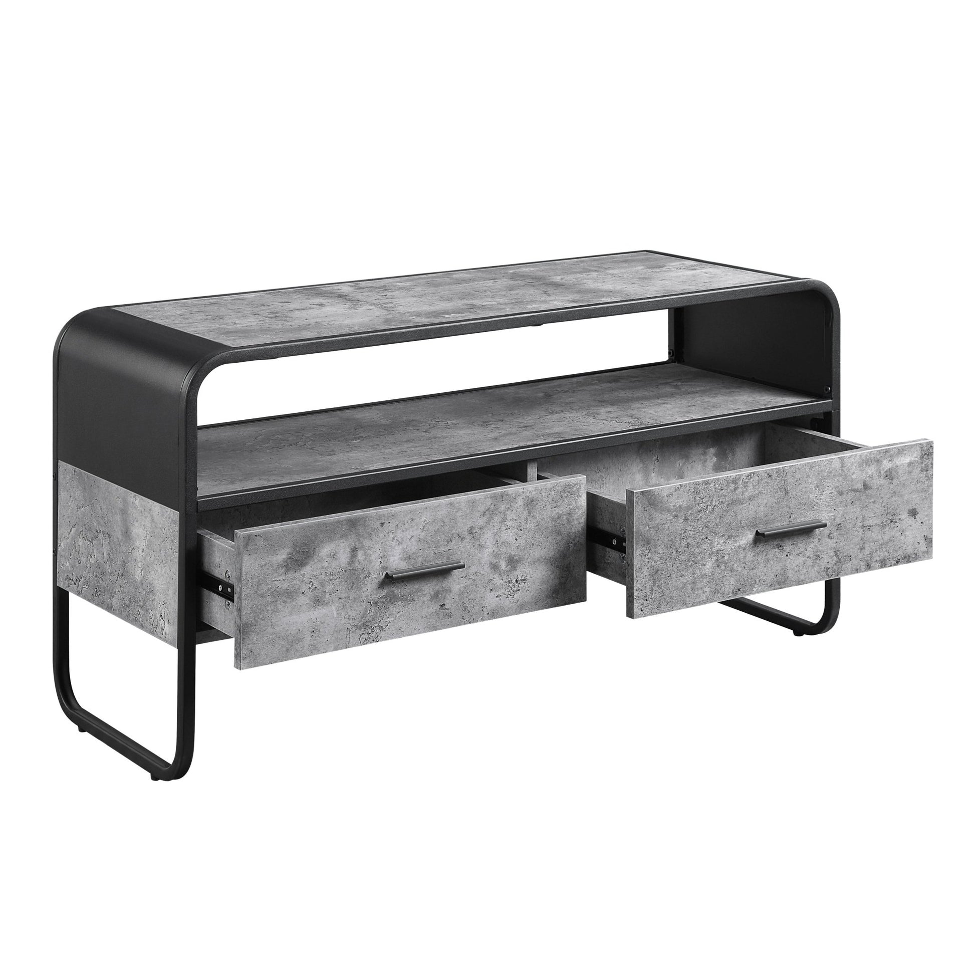 ACME Raziela TV Stand, Concrete Gray & Black Finish LV01143 - Groovy Boardz