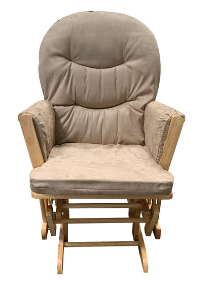 ACME Rehan Chair & Ottoman (2Pc Pk) in Taupe Microfiber & Natural Oak 59332 - Groovy Boardz