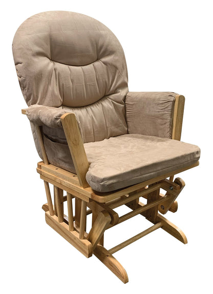 ACME Rehan Chair & Ottoman (2Pc Pk) in Taupe Microfiber & Natural Oak 59332 - Groovy Boardz