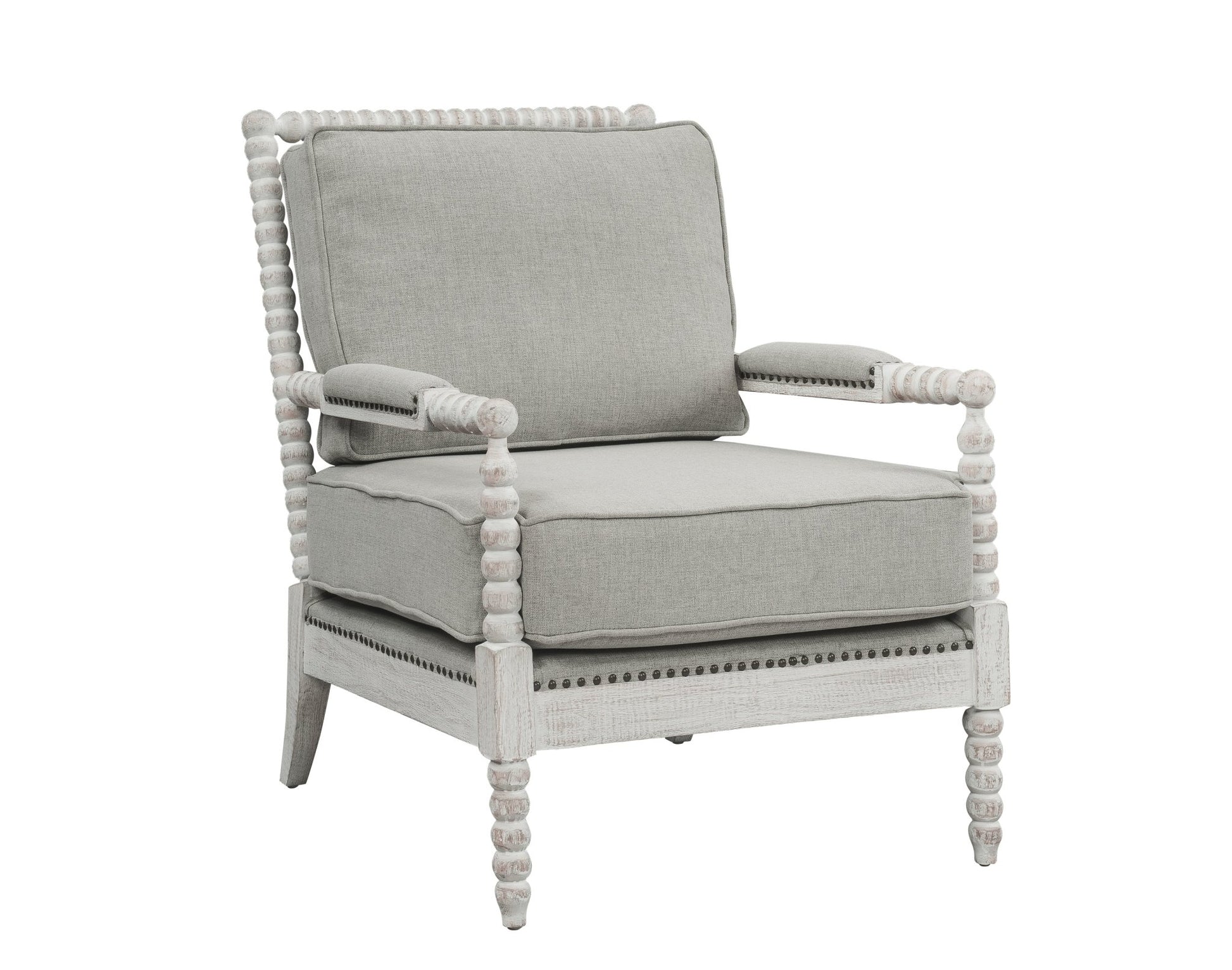 ACME Saraid Accent Chair, Gray Linen & Light Oak Finish AC01164 - Groovy Boardz