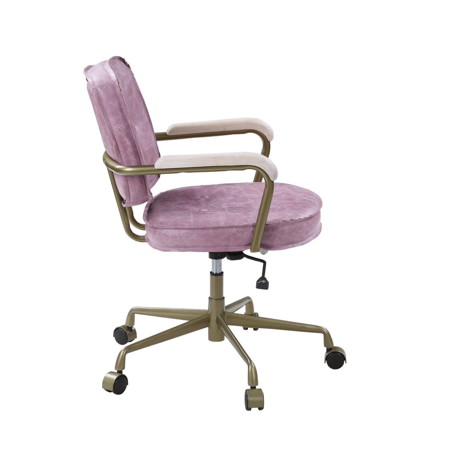 ACME Siecross Office Chair in Pink Top Grain Leather OF00400 - Groovy Boardz