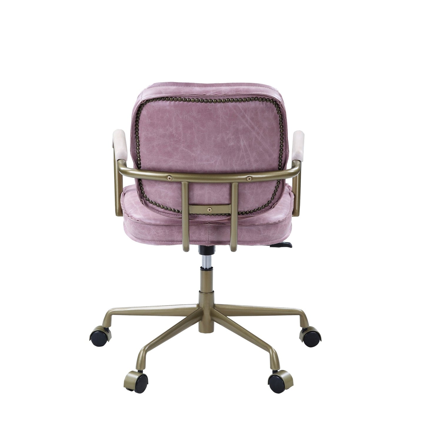 ACME Siecross Office Chair in Pink Top Grain Leather OF00400 - Groovy Boardz