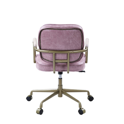 ACME Siecross Office Chair in Pink Top Grain Leather OF00400 - Groovy Boardz