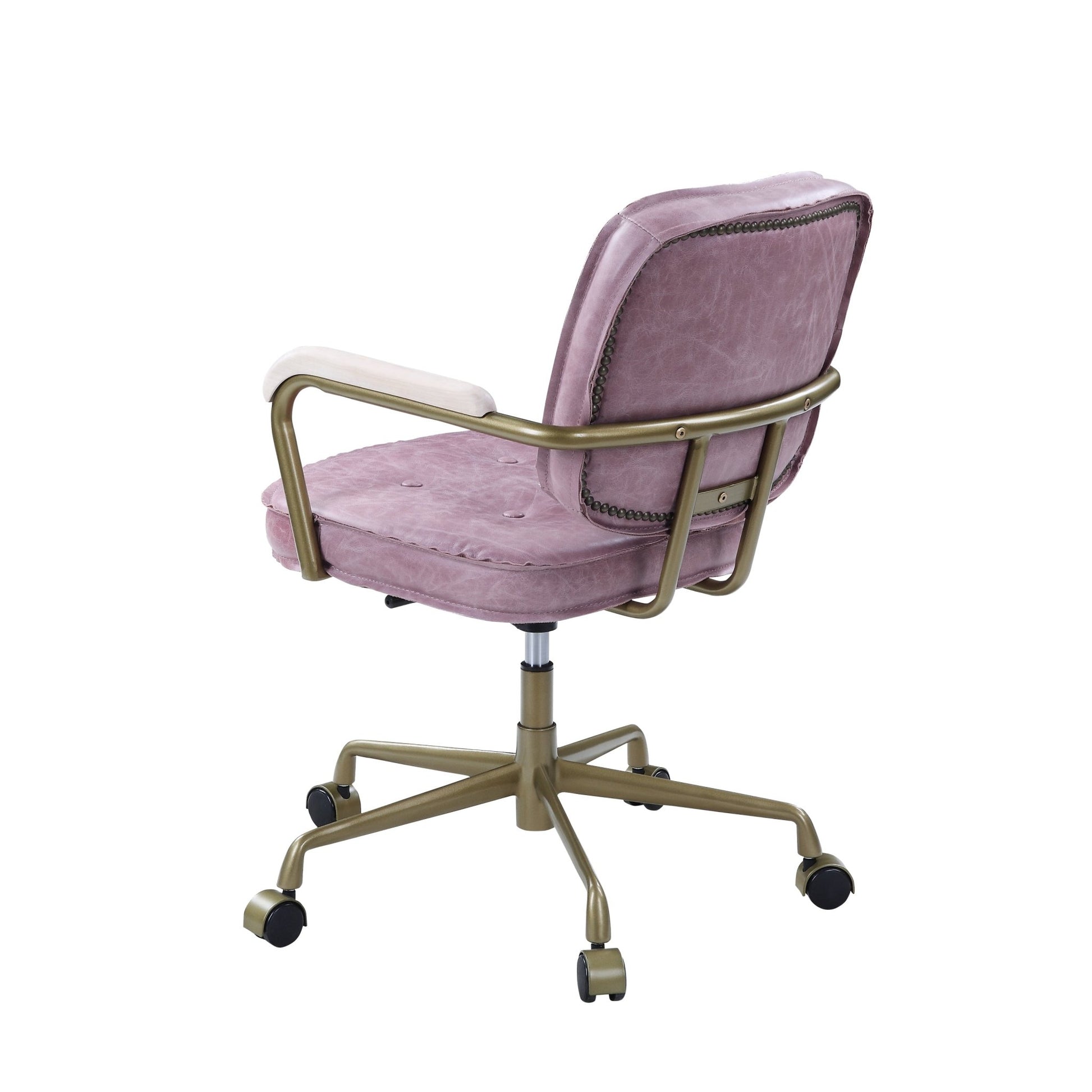 ACME Siecross Office Chair in Pink Top Grain Leather OF00400 - Groovy Boardz