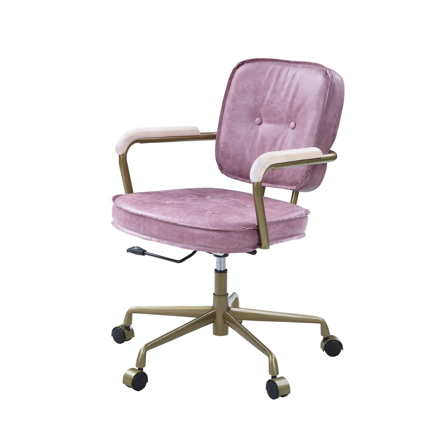 ACME Siecross Office Chair in Pink Top Grain Leather OF00400 - Groovy Boardz