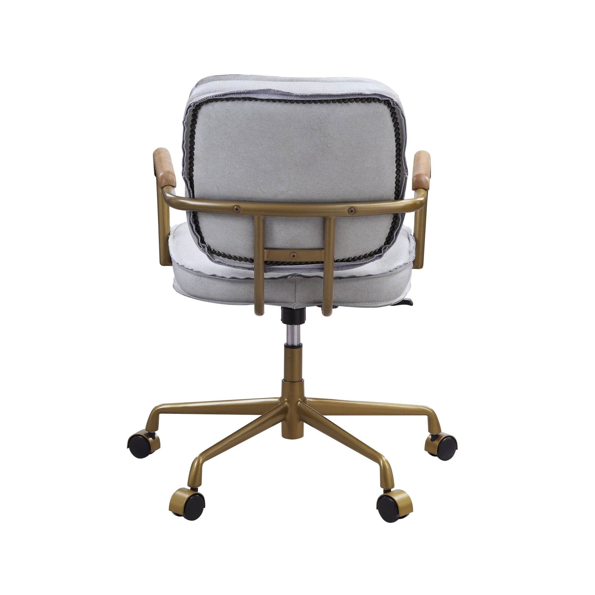 ACME Siecross Office Chair in Vintage White Top Grain Leather 93172 - Groovy Boardz