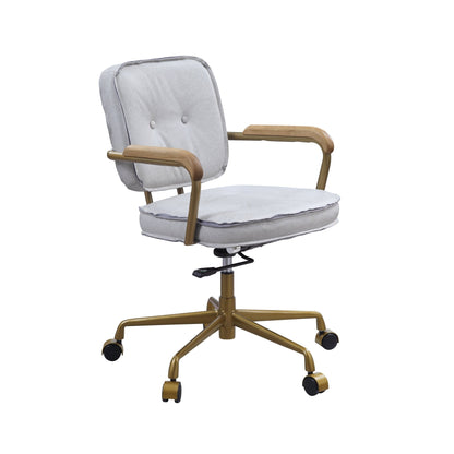 ACME Siecross Office Chair in Vintage White Top Grain Leather 93172 - Groovy Boardz