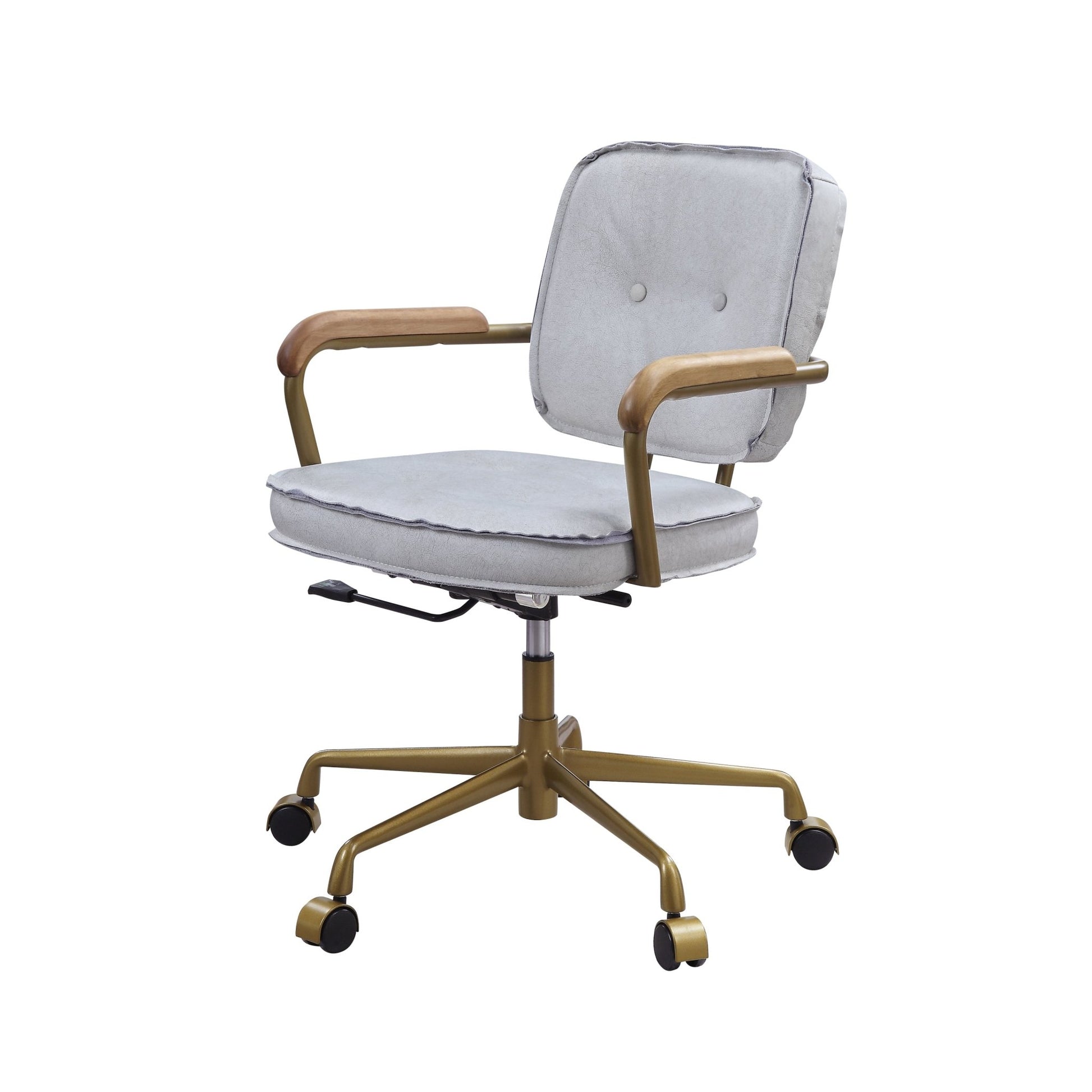 ACME Siecross Office Chair in Vintage White Top Grain Leather 93172 - Groovy Boardz