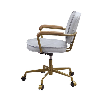 ACME Siecross Office Chair in Vintage White Top Grain Leather 93172 - Groovy Boardz