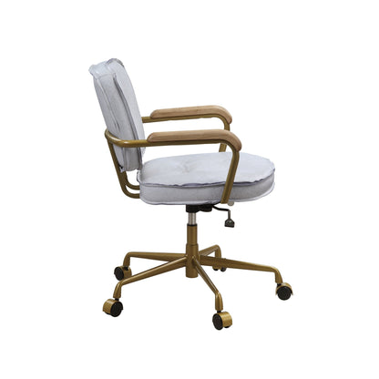 ACME Siecross Office Chair in Vintage White Top Grain Leather 93172 - Groovy Boardz