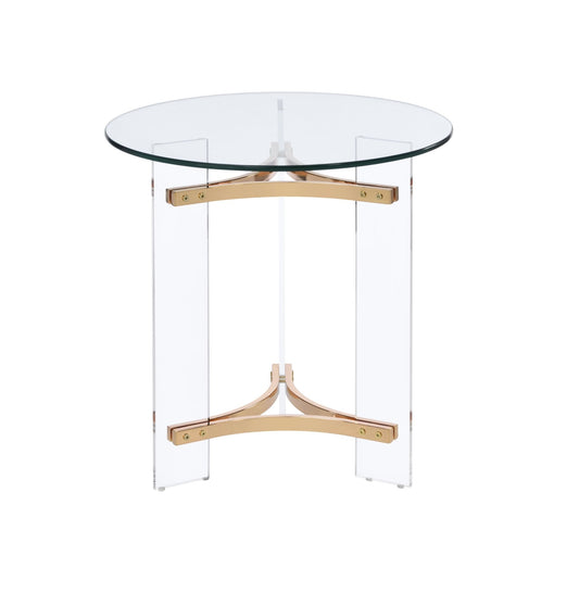 ACME Sosi End Table, Gold Finish LV01084 - Groovy Boardz