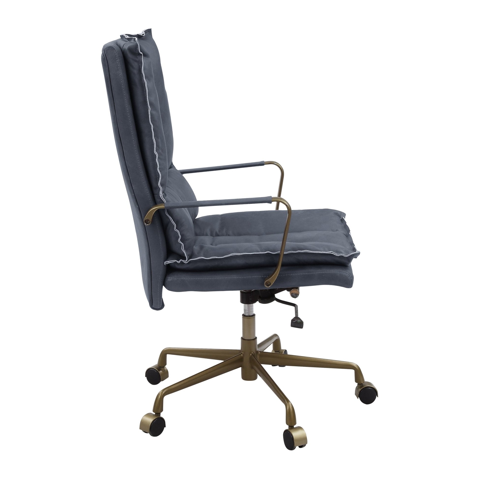 ACME Tinzud Office Chair, Gray Leather 93165 - Groovy Boardz