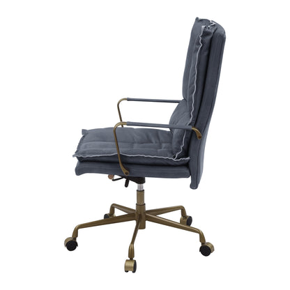 ACME Tinzud Office Chair, Gray Leather 93165 - Groovy Boardz