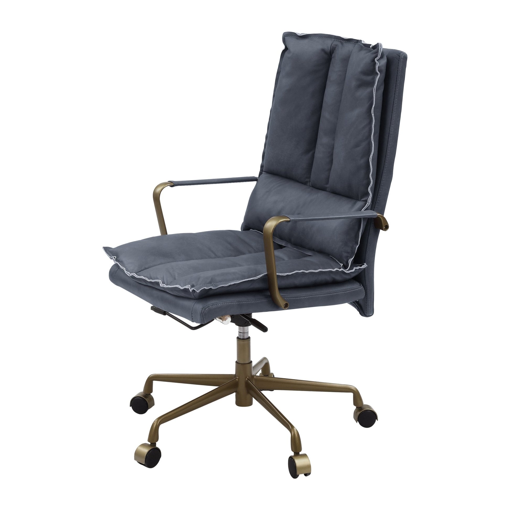 ACME Tinzud Office Chair, Gray Leather 93165 - Groovy Boardz