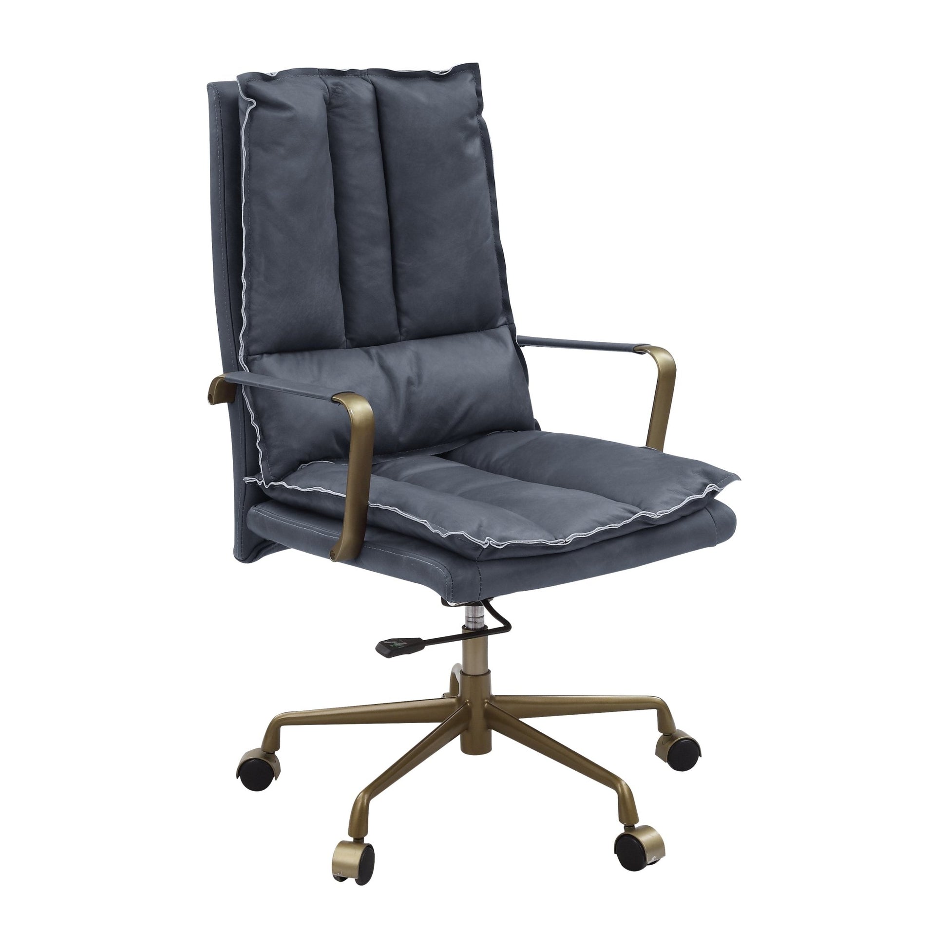 ACME Tinzud Office Chair, Gray Leather 93165 - Groovy Boardz