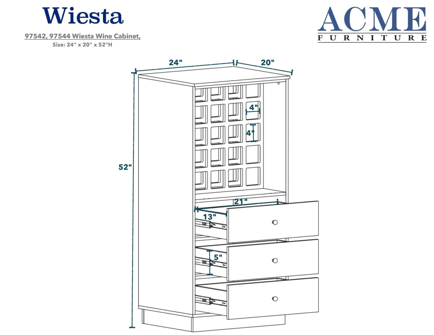 ACME Wiesta Wine Cabinet in Walnut 97542 - Groovy Boardz