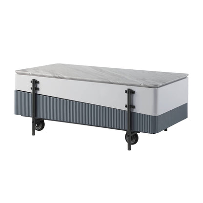 ACME Wilkins Coffee Table w/Lift Top, White & Gray High Gloss Finish - Groovy Boardz