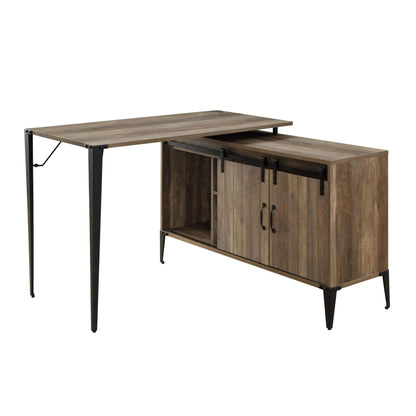 ACME Zakwani Writing Desk, Rustic Oak & Black Finish OF00010 - Groovy Boardz