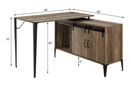 ACME Zakwani Writing Desk, Rustic Oak & Black Finish OF00010 - Groovy Boardz