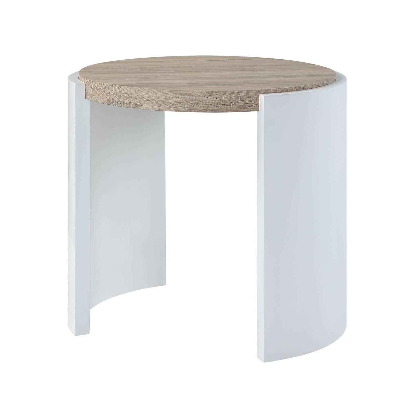 ACME Zoma End Table, White High Gloss & Oak Finish LV02415 - Groovy Boardz