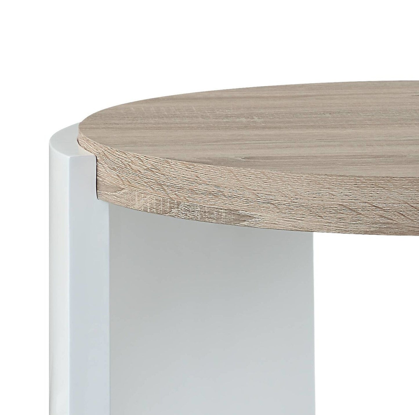 ACME Zoma End Table, White High Gloss & Oak Finish LV02415 - Groovy Boardz