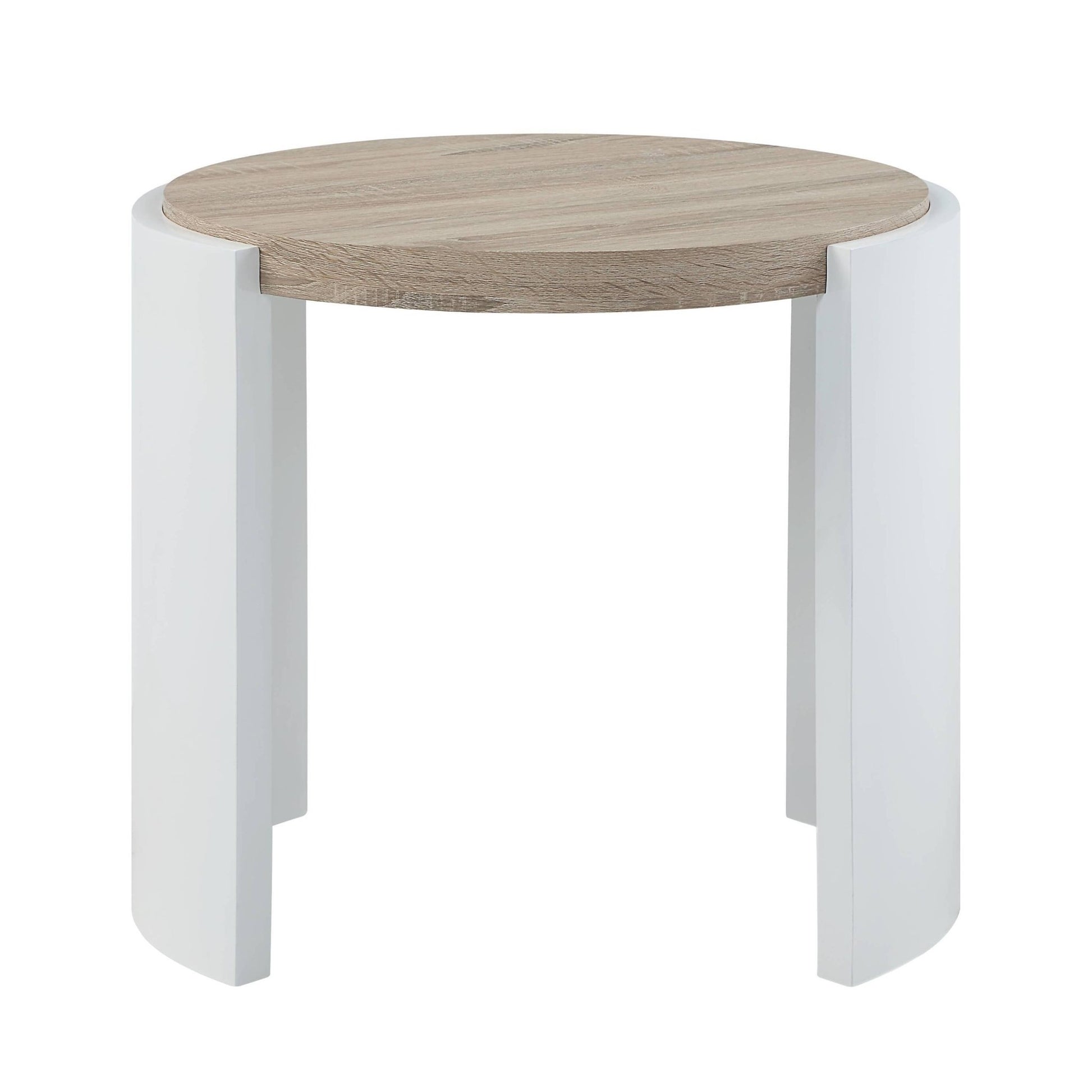 ACME Zoma End Table, White High Gloss & Oak Finish LV02415 - Groovy Boardz