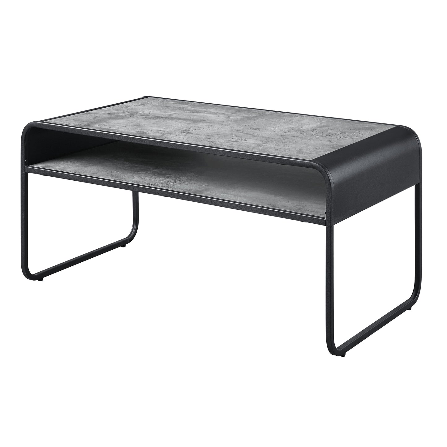 Concrete Grey and Black 1-shelf Coffee Table