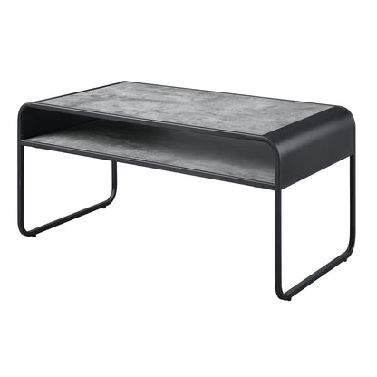 Concrete Grey and Black 1-shelf Coffee Table