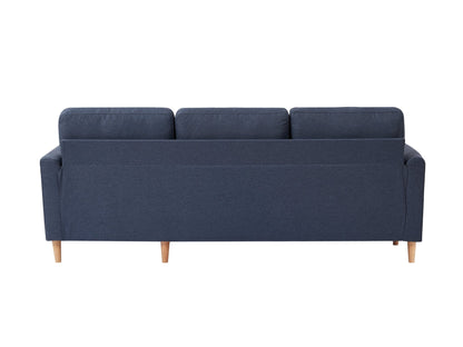 Adjustable L-Shaped Sofa Bed With Chaise Blue-grey, Upholstered Fabric Sleeper Sectional Sofa with Chaise Modern Craftsmanship Fashion Sofa Set, Apartment Living Room Sofa with for Small Space - Groovy Boardz