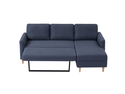 Adjustable L-Shaped Sofa Bed With Chaise Blue-grey, Upholstered Fabric Sleeper Sectional Sofa with Chaise Modern Craftsmanship Fashion Sofa Set, Apartment Living Room Sofa with for Small Space - Groovy Boardz