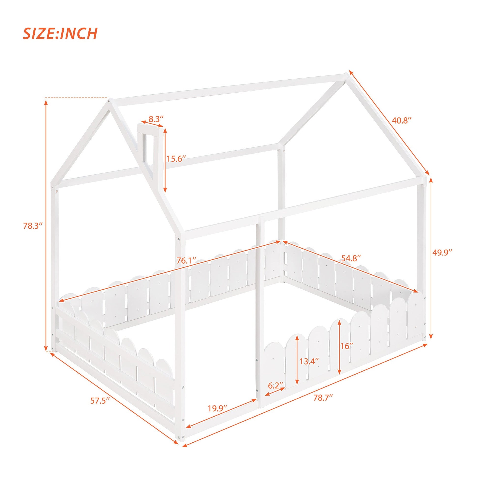 Full Size Wood Bed House Bed Frame