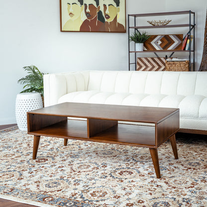 Hazel Solid Wood Walnut Brown Coffee Table