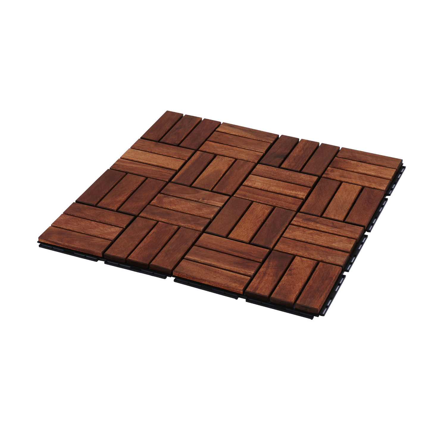 Acacia Wood Interlocking Deck Tiles Checker Pattern, 30 PCS  12" x 12" Square Acacia Hardwood Outdoor Flooring for Patio, Bancony, Pool Side,...