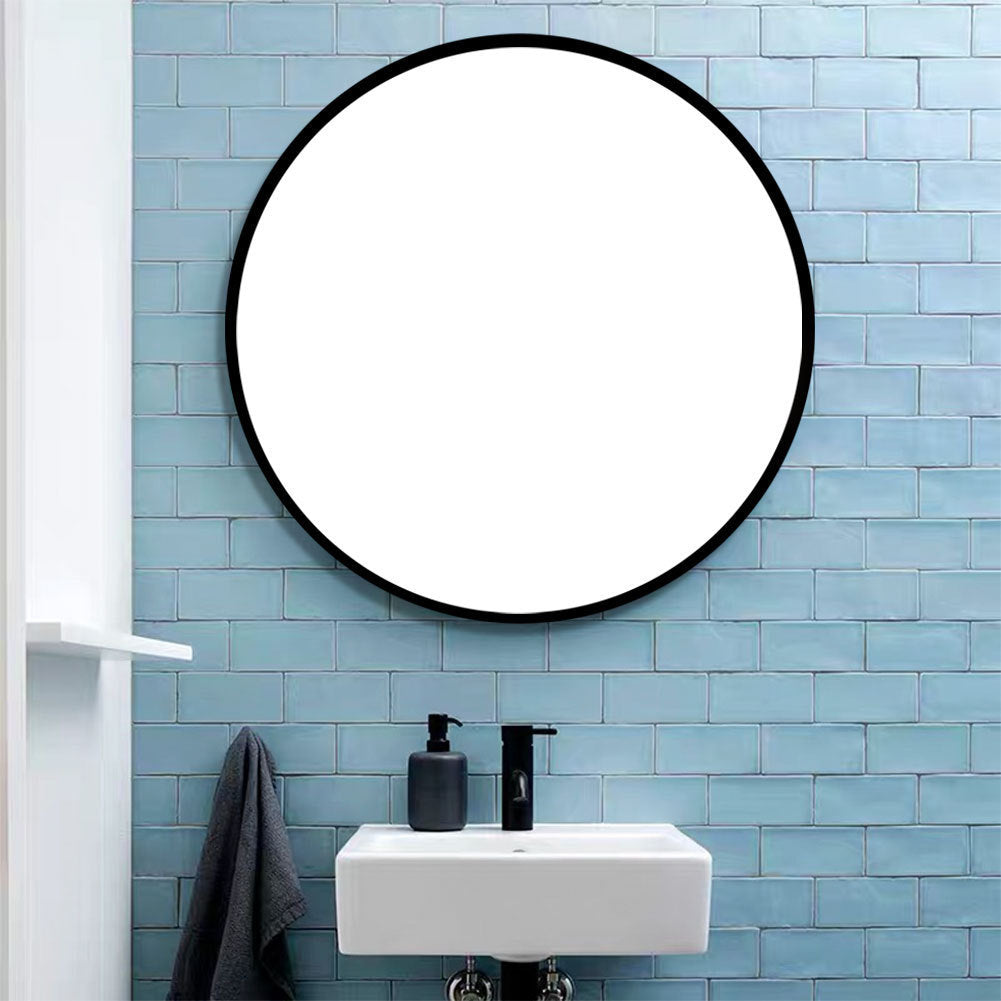 Tempered mirror 32" Wall Circle Mirror for Bathroom, Black Round Mirror for Wall, 20 inch Hanging Round Mirror for Living Room, Vanity, Bedroom