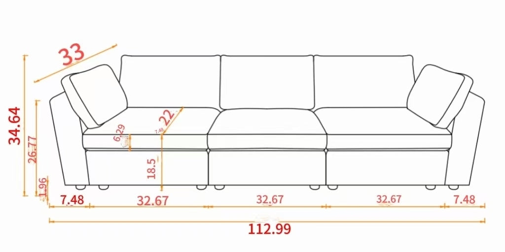 modular sofa white chenille fabric,  simple and grand, the seat and back is very soft. this is also a KNOCK DOWN sofa